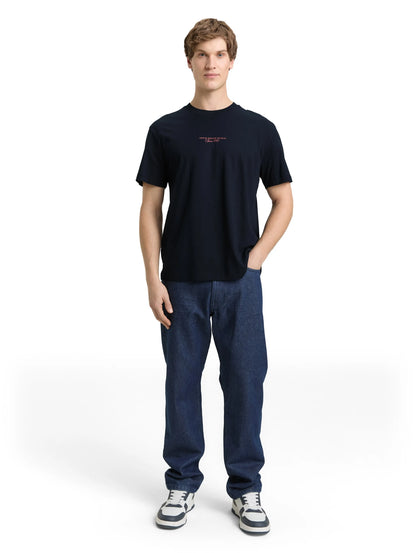 Denim Tom Tailor Sky Captain Blue Men Relaxed Fit T-Shirt with Back Print SKU: 1050262_10668 Image 01