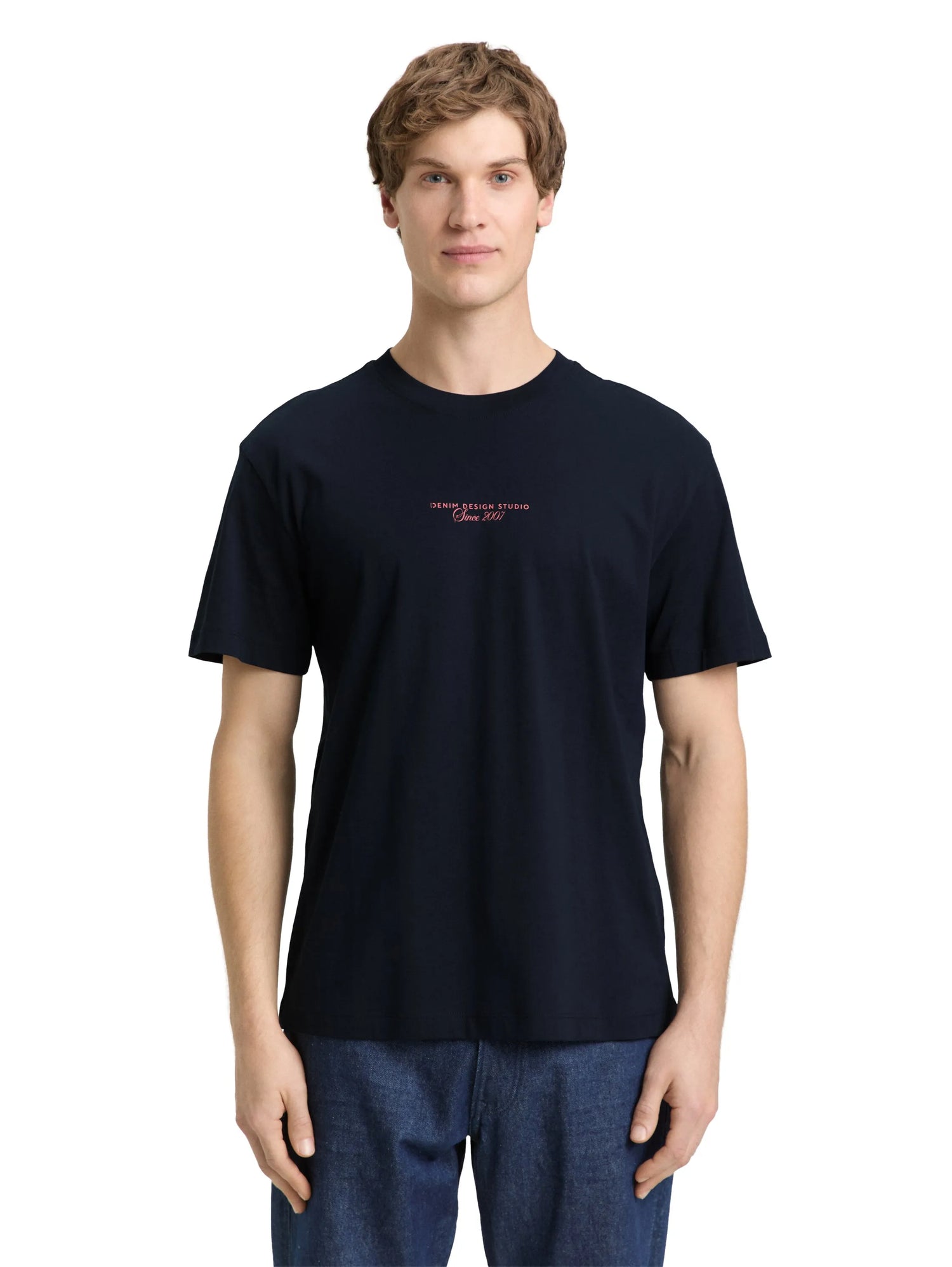 Denim Tom Tailor Sky Captain Blue Men Relaxed Fit T-Shirt with Back Print SKU: 1050262_10668 Image 03