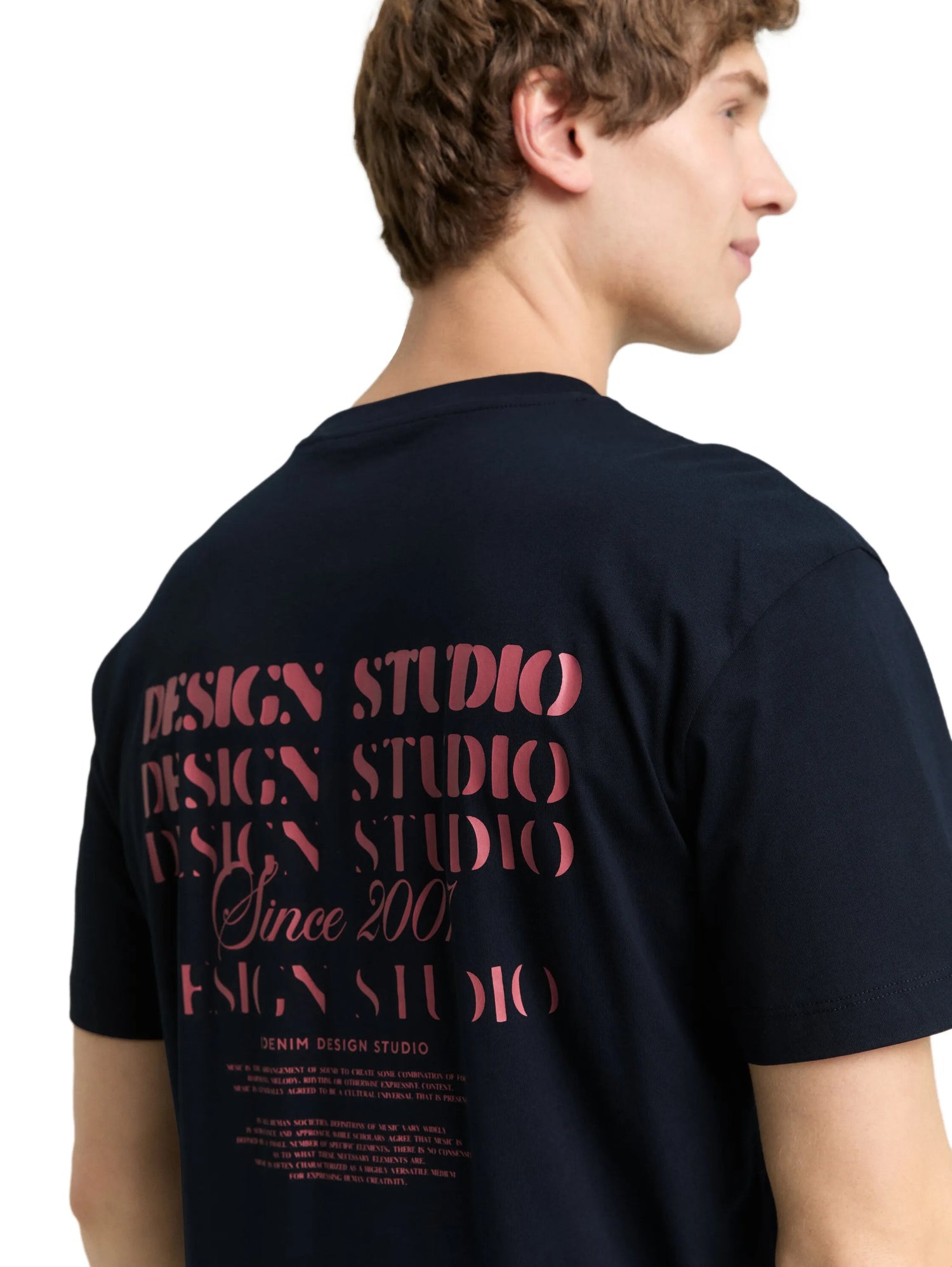Denim Tom Tailor Sky Captain Blue Men Relaxed Fit T-Shirt with Back Print SKU: 1050262_10668 Image 04