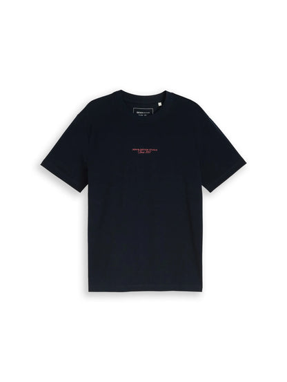 Denim Tom Tailor Sky Captain Blue Men Relaxed Fit T-Shirt with Back Print SKU: 1050262_10668 Image 06