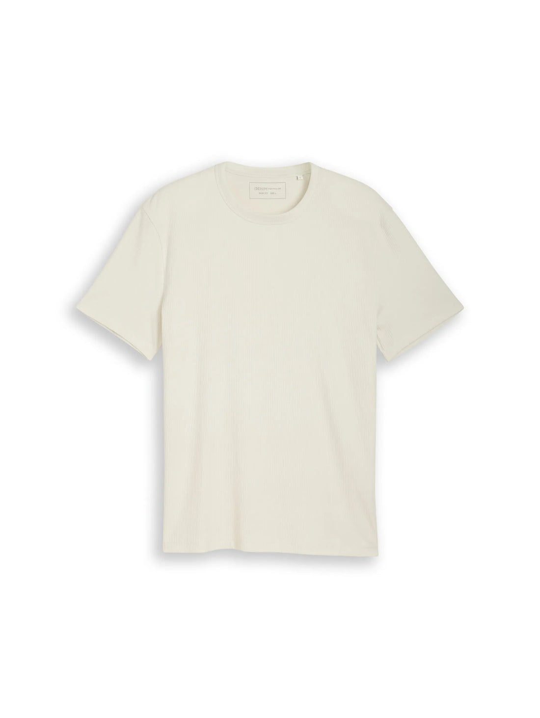 Denim Tom Tailor Greyish White Men Ribbed T-Shirt SKU: 1050266_32257 Image 01