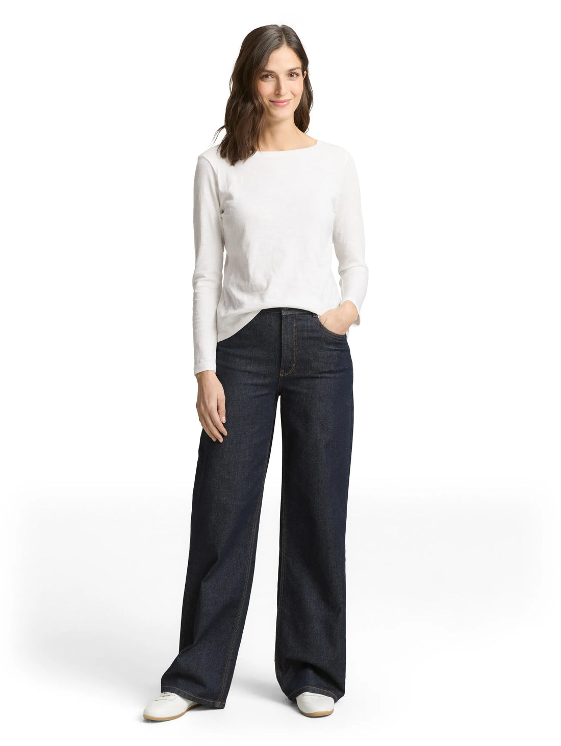 Tom Tailor Whisper White Women Basic Long-Sleeved Cotton Shirt SKU: 1050419_10315 Image 01
