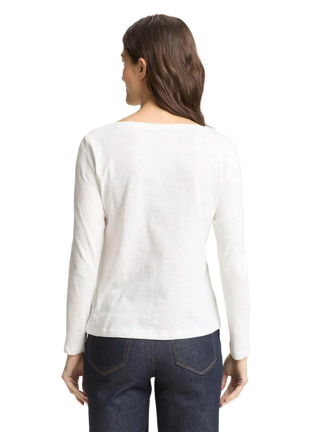 Tom Tailor Whisper White Women Basic Long-Sleeved Cotton Shirt SKU: 1050419_10315 Image 02