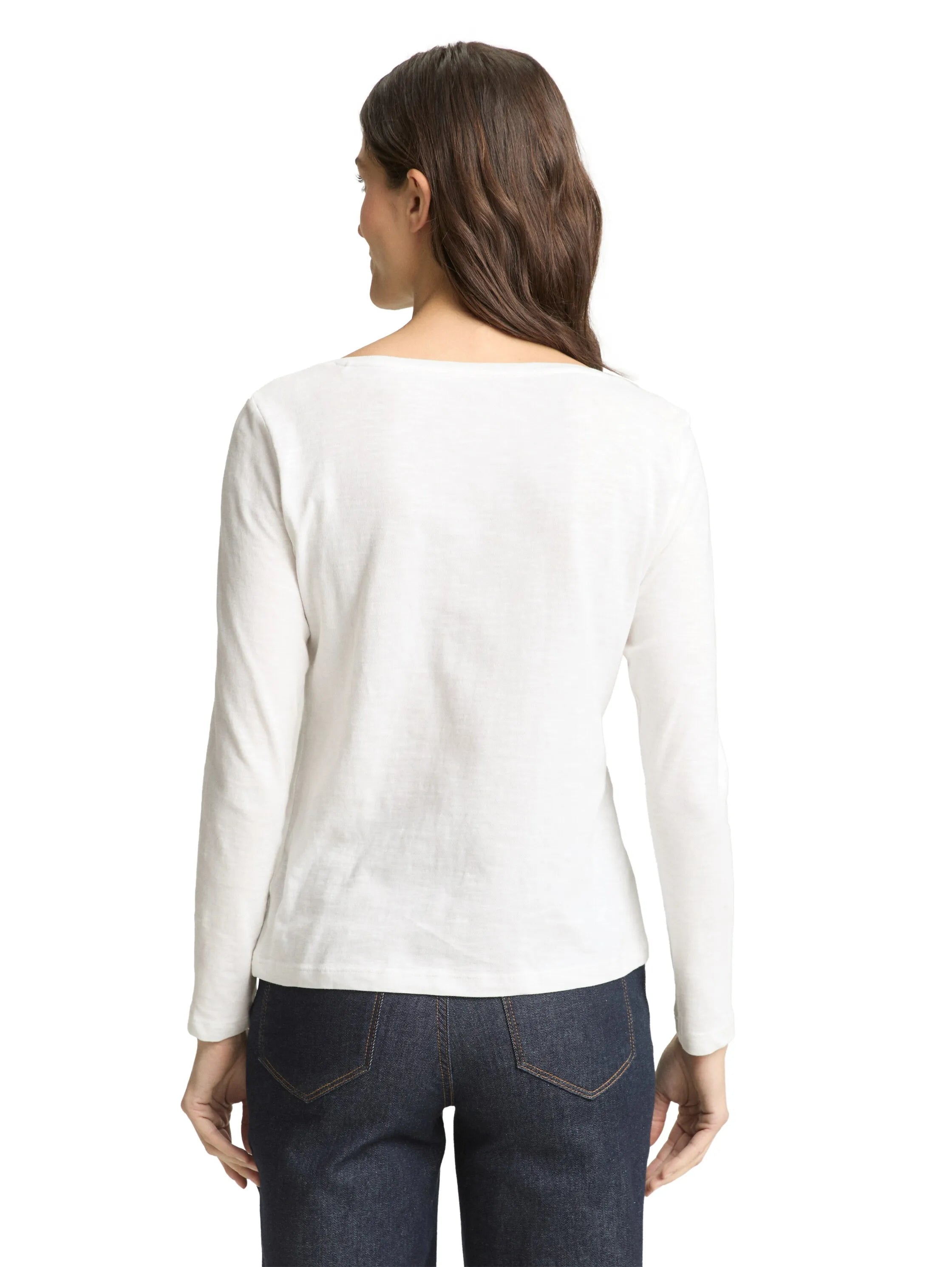 Tom Tailor Whisper White Women Basic Long-Sleeved Cotton Shirt SKU: 1050419_10315 Image 02