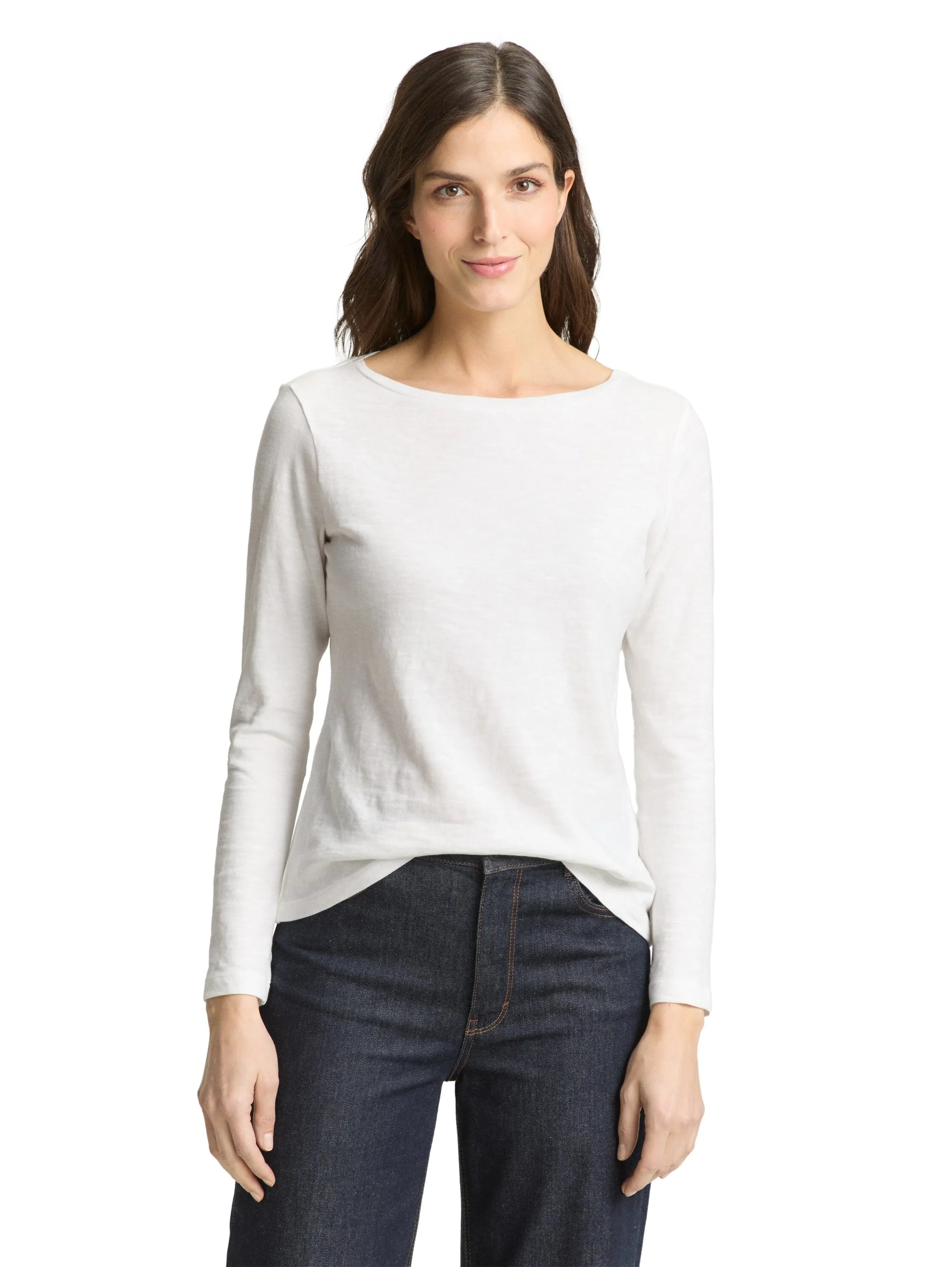 Tom Tailor Whisper White Women Basic Long-Sleeved Cotton Shirt SKU: 1050419_10315 Image 03