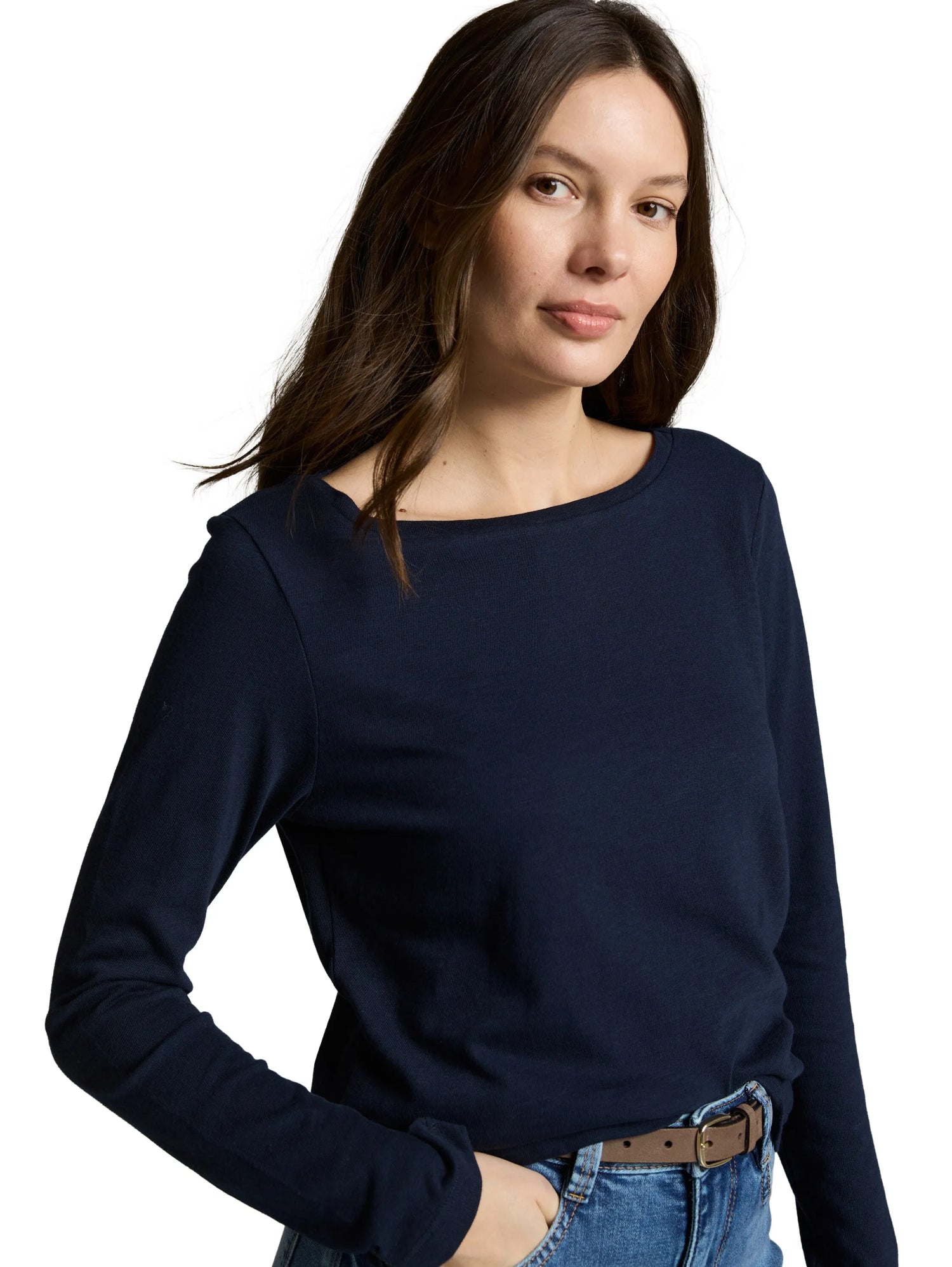Tom Tailor Sky Captain Blue Women Basic Long-Sleeved Cotton Shirt SKU: 1050419_10668 Image 04