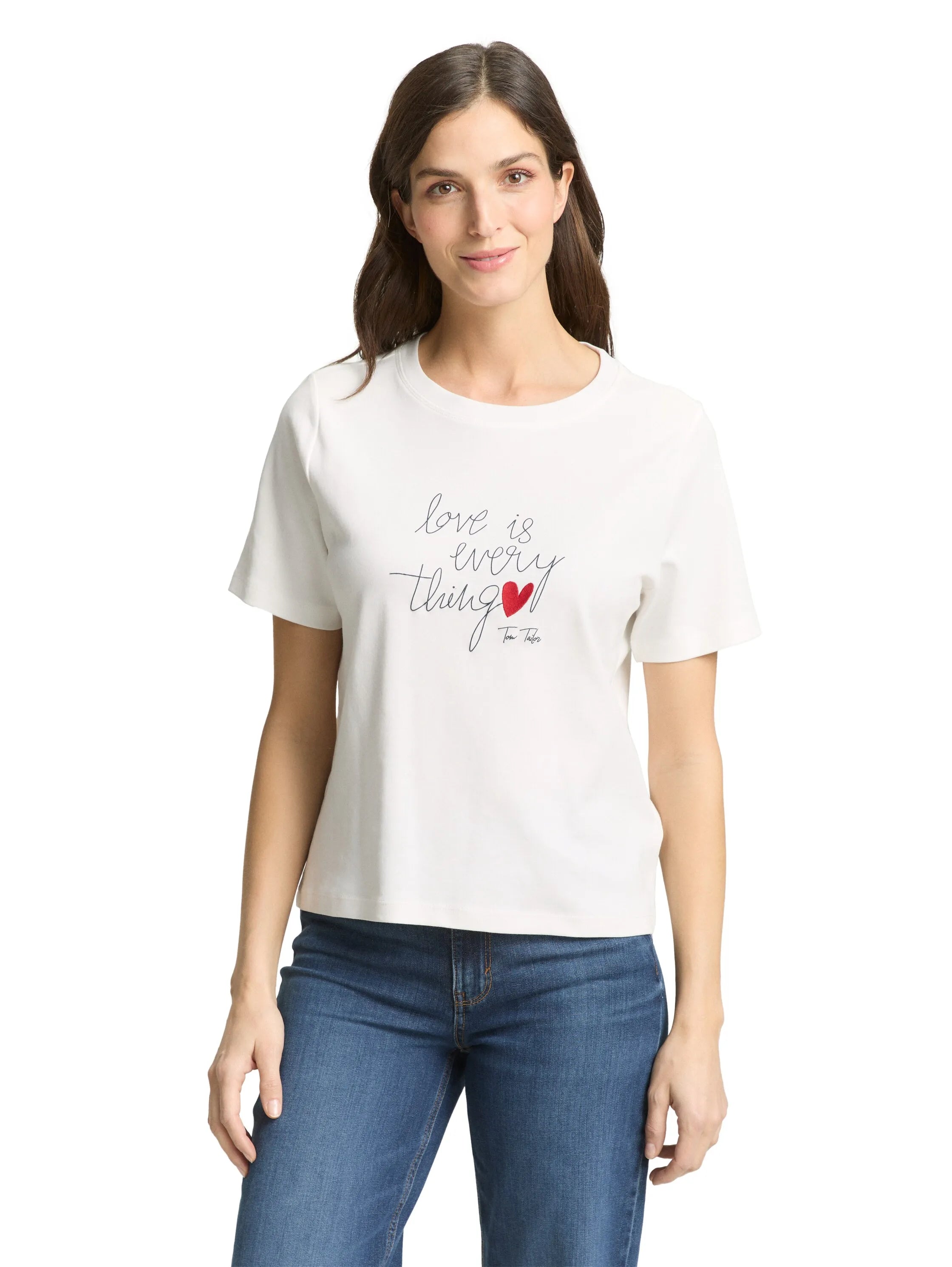 Tom Tailor Whisper White Women Cotton T-Shirt SKU: 1050426_10315 Image 04