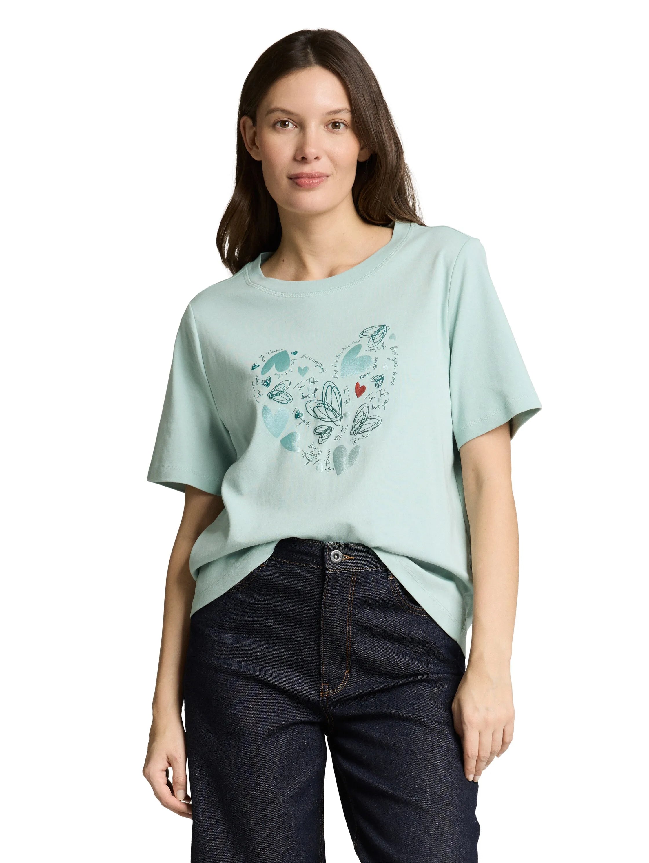 Tom Tailor Blue Haze Women Cotton T-Shirt SKU: 1050426_38784 Image 03