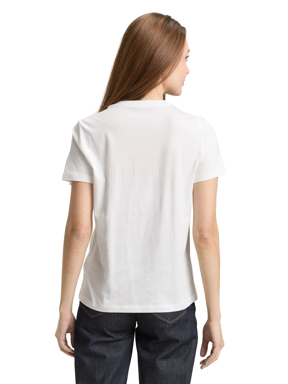 Tom Tailor Whisper White Women T-Shirt with Logo Print SKU: 1050428_10315 Image 02
