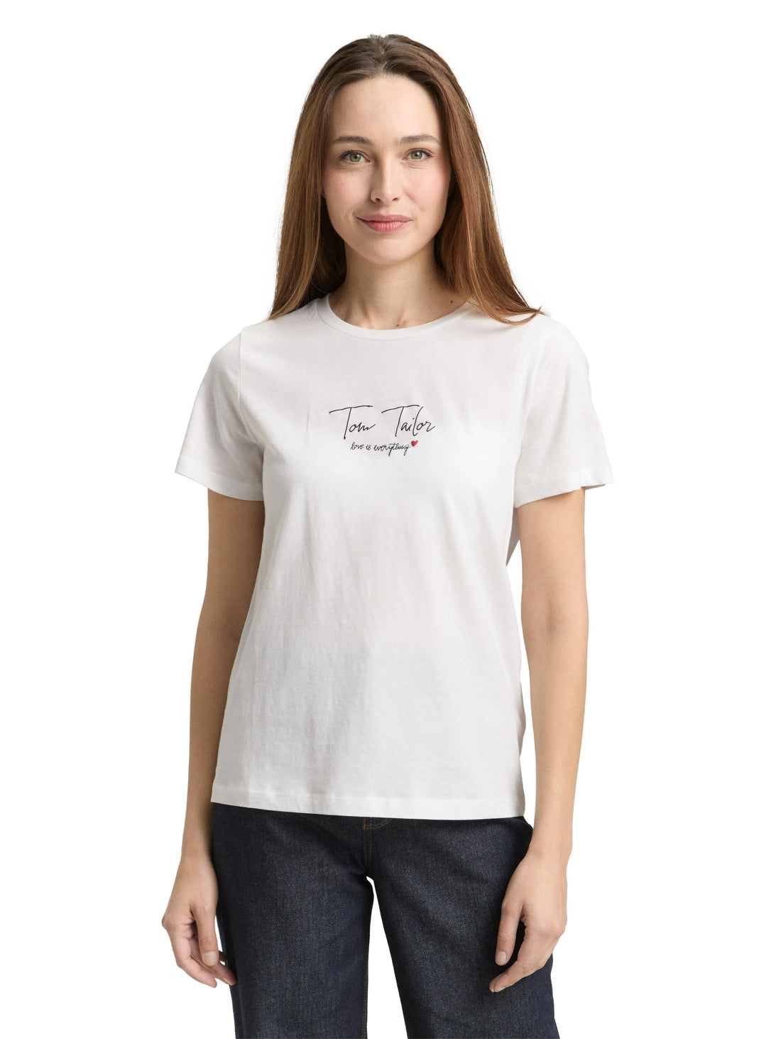 Tom Tailor Whisper White Women T-Shirt with Logo Print SKU: 1050428_10315 Image 04