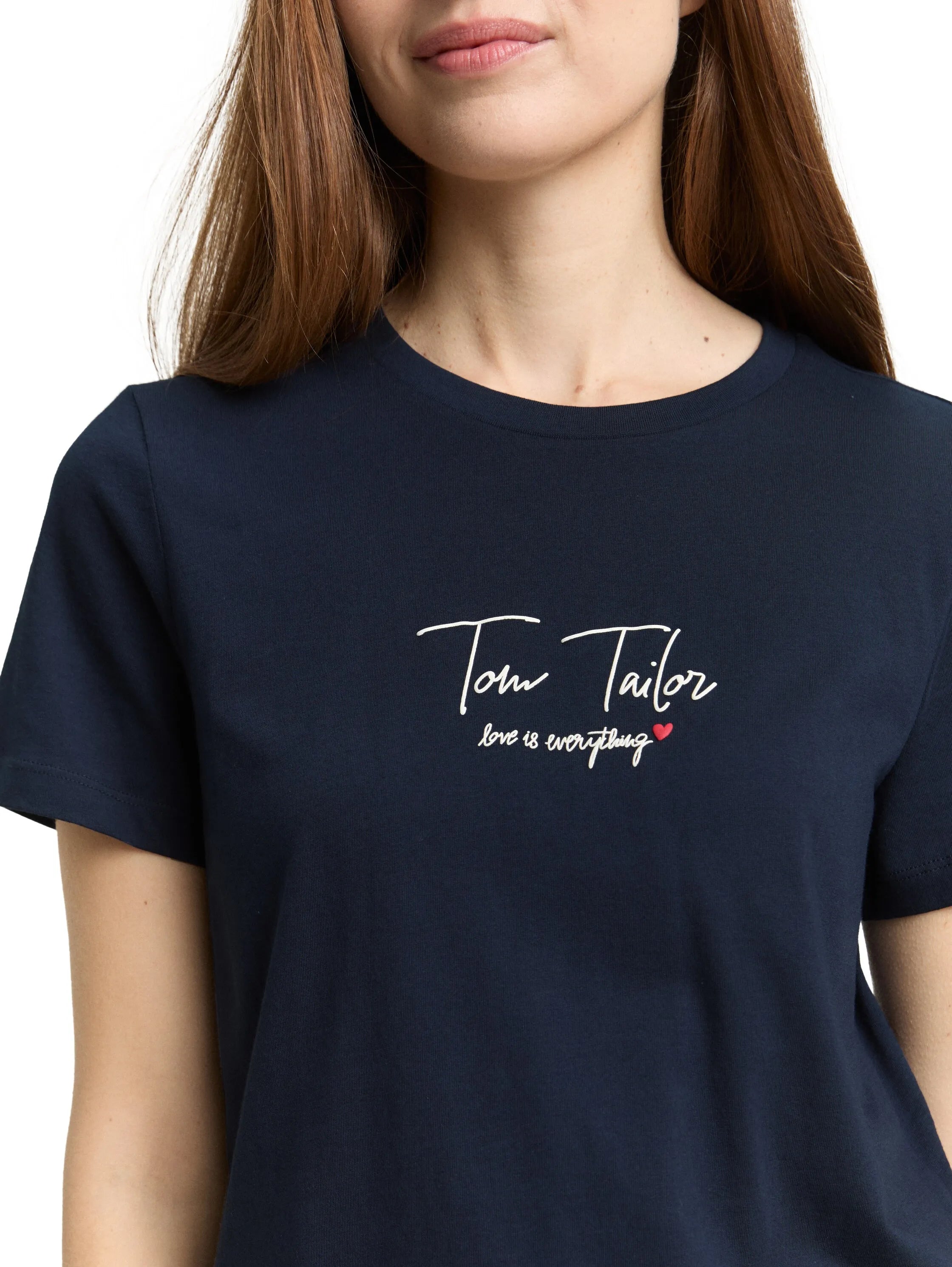 Tom Tailor Sky Captain Blue Women T-Shirt with Logo Print SKU: 1050428_10668 Image 04