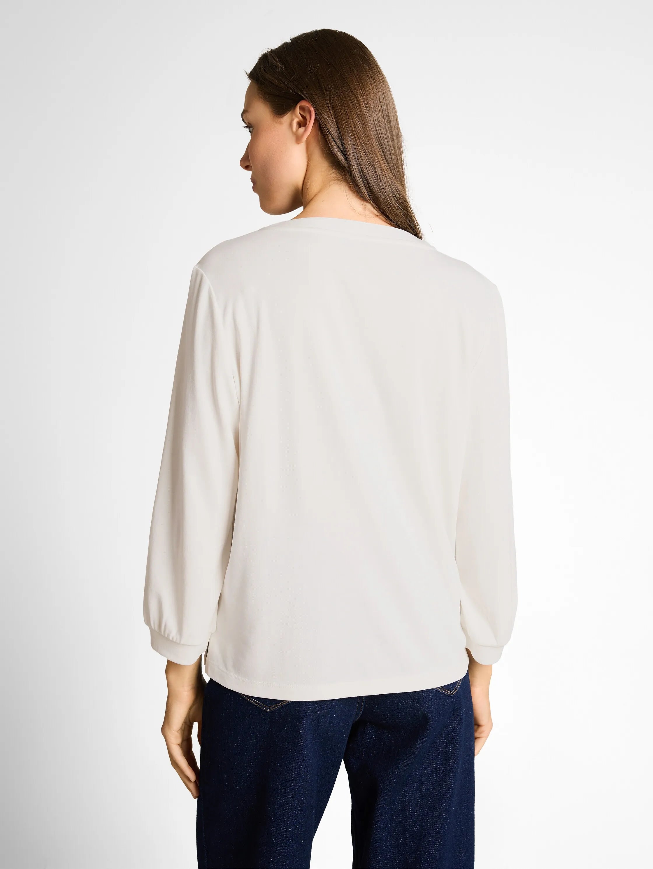 Tom Tailor Whisper White Women Long-Sleeved Shirt with Ruffles SKU: 1050430_10315 Image 02