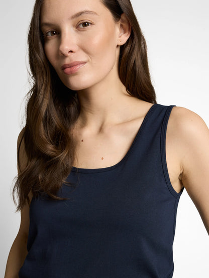 Tom Tailor Sky Captain Blue Women Slim-Fit Top with a Round Neckline SKU: 1050431_10668 Image 03