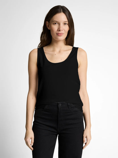 Tom Tailor Deep Black Women Slim-Fit Top with a Round Neckline SKU: 1050431_14482 Image 01
