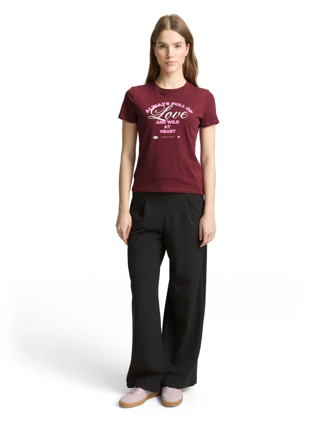 Denim Tom Tailor Tawny Port Red Women Cotton T-Shirt SKU: 1050484_10574 Image 01