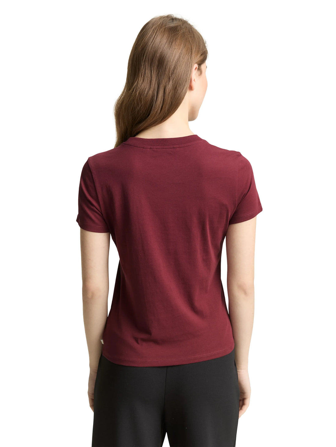 Denim Tom Tailor Tawny Port Red Women Cotton T-Shirt SKU: 1050484_10574 Image 02