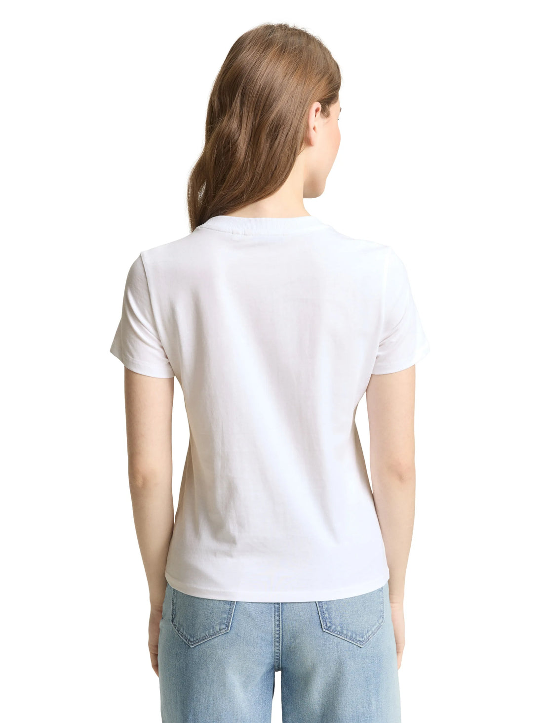 Denim Tom Tailor White Women Cotton T-Shirt SKU: 1050484_20000 Image 02