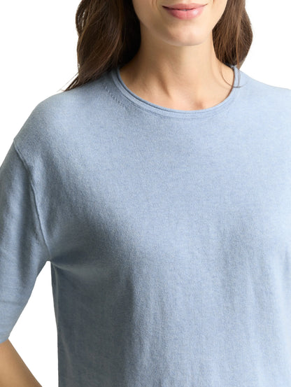 Tom Tailor Kentucky Blue Melange Women Loose Fit Knitted Jumper with Cashmere Blend SKU: 1050541_36520 Image 04