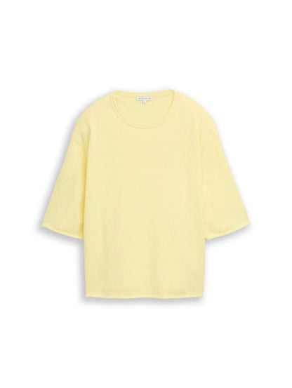 Tom Tailor Soft Lemon Melange Women Loose Fit Knitted Jumper with Cashmere Blend SKU: 1050541_39072 Image 01