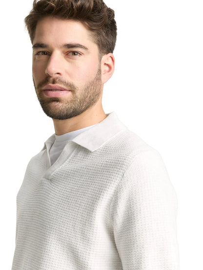 Tom Tailor Soft Vanilla Melange Men Knitted Jumper with Polo Collar SKU: 1050756_13174 Image 03