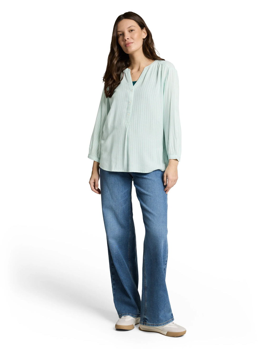 Tom Tailor Blue Haze White Stripe Women Striped Blouse SKU: 1050771_39661 Image 01