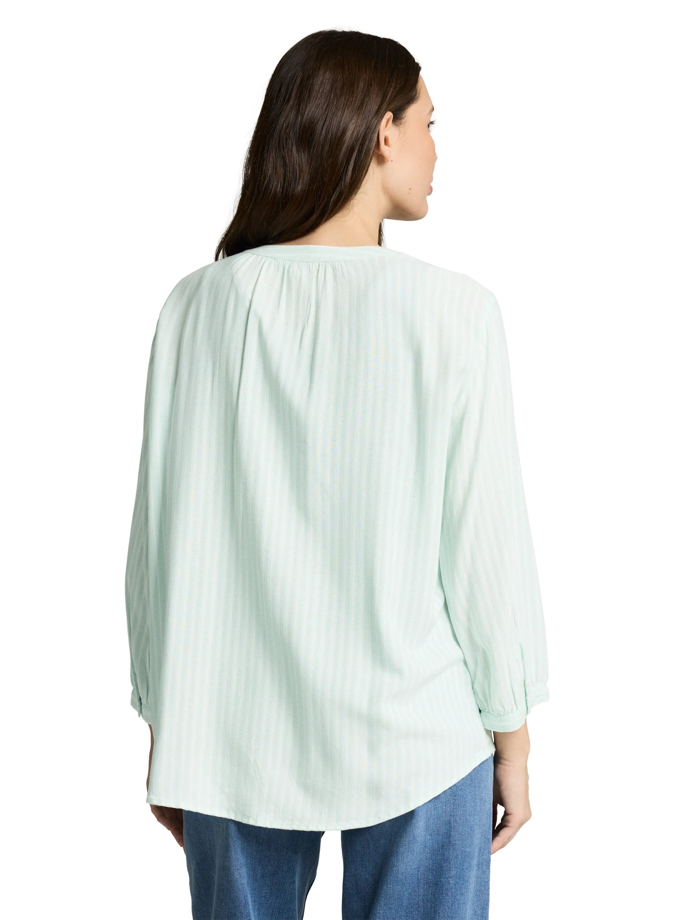 Tom Tailor Blue Haze White Stripe Women Striped Blouse SKU: 1050771_39661 Image 02
