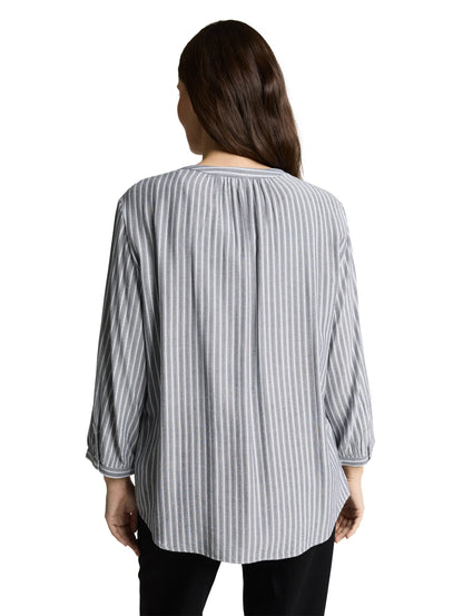 Tom Tailor Navy White Stripe Women Striped Blouse SKU: 1050771_40076 Image 02