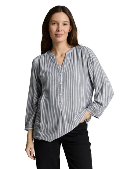 Tom Tailor Navy White Stripe Women Striped Blouse SKU: 1050771_40076 Image 03