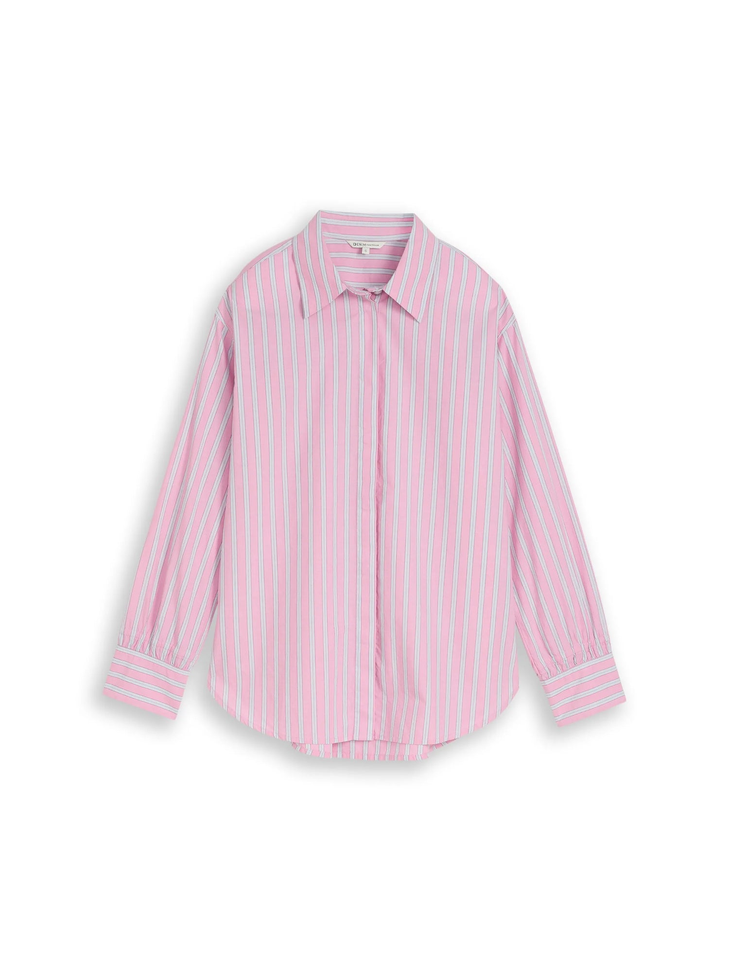 Denim Tom Tailor Pink Blue White Stripe Women Oversized Shirt Blouse with Striped Pattern SKU: 1050819_39471 Image 06