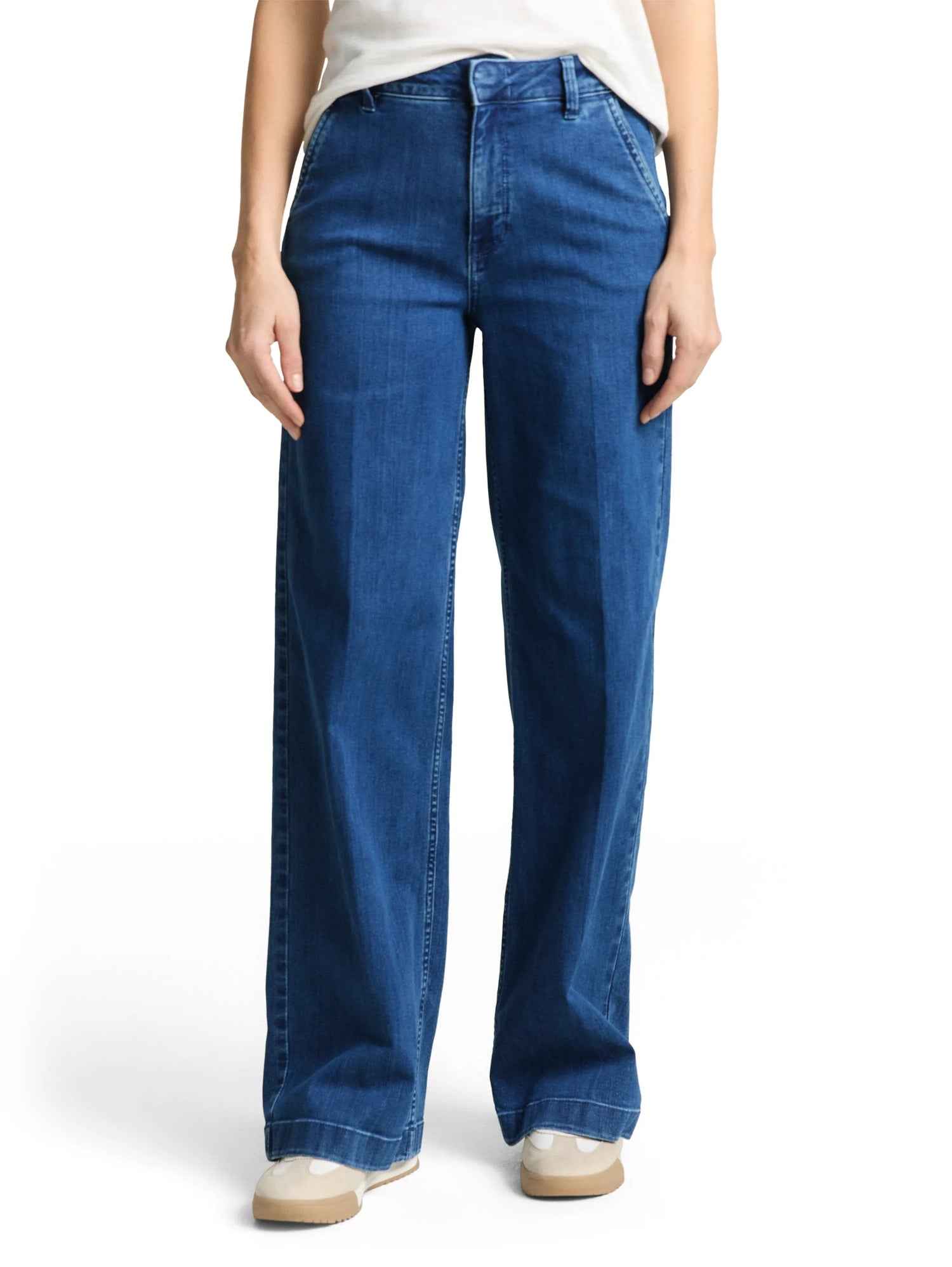 Tom Tailor Mid Stone Bright Blue Denim Women Ttmadina Wide Jeans SKU: 1051373_10152 Image 01