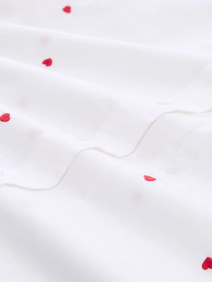 Denim Tom Tailor White Red Heart Embroidery Women Boxy-Fit Shirt Blouse with Embroidery SKU: 1051835_39512 Image 05