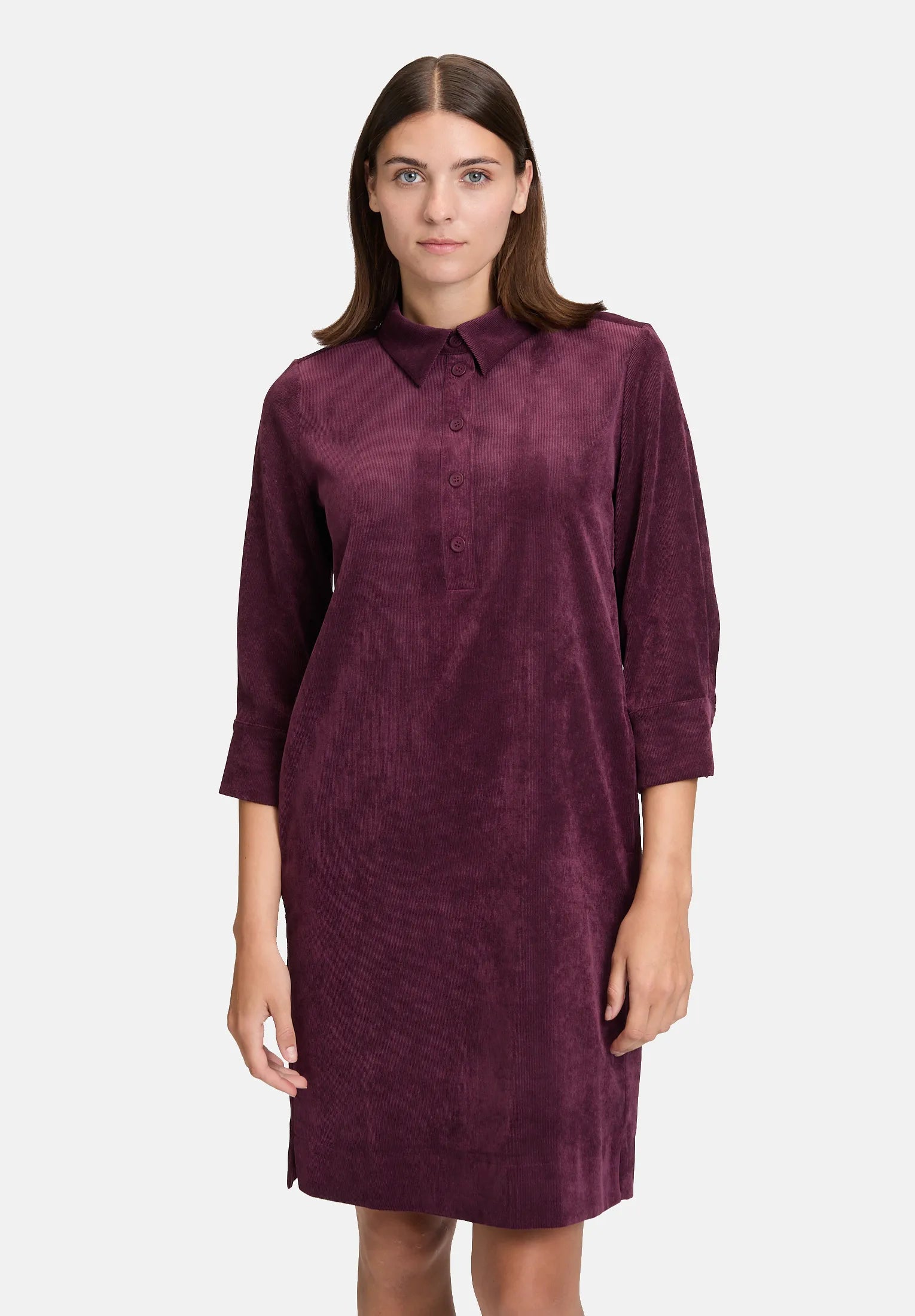 Betty Barclay_Dark Aubergine_Casual Collar Dress_1065-3650_4685_01
