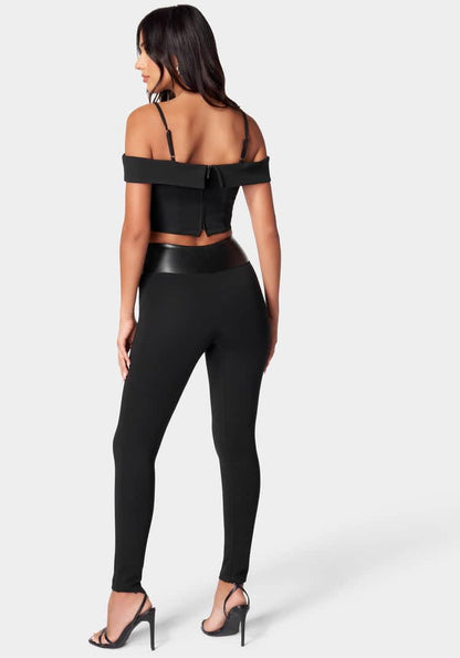 High Waisted Vegan Leather Waist Band Pdr Legging_107880_BLACK_03