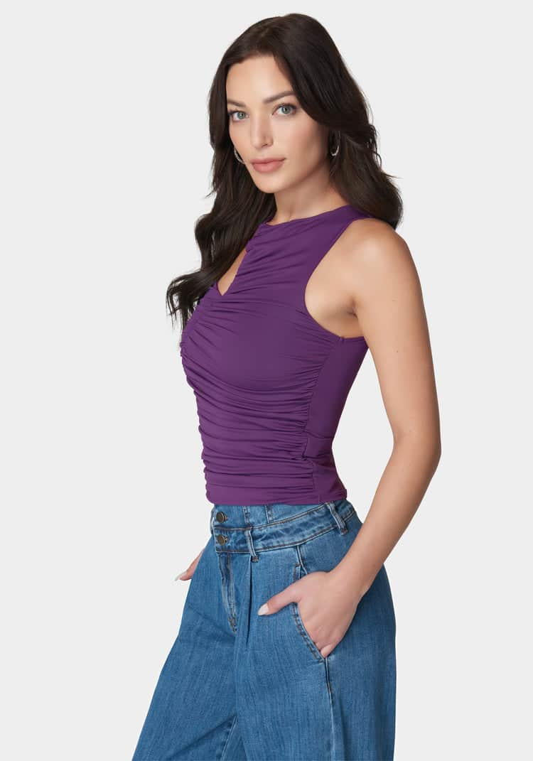 Slit Front Ruched Top_107883_IMPERIAL PURPLE_02