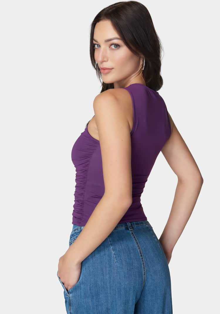 Slit Front Ruched Top_107883_IMPERIAL PURPLE_03