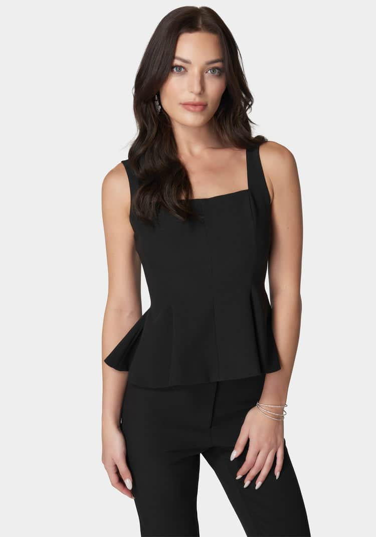 Thin Strap Peplum Top_107890_BLACK_01