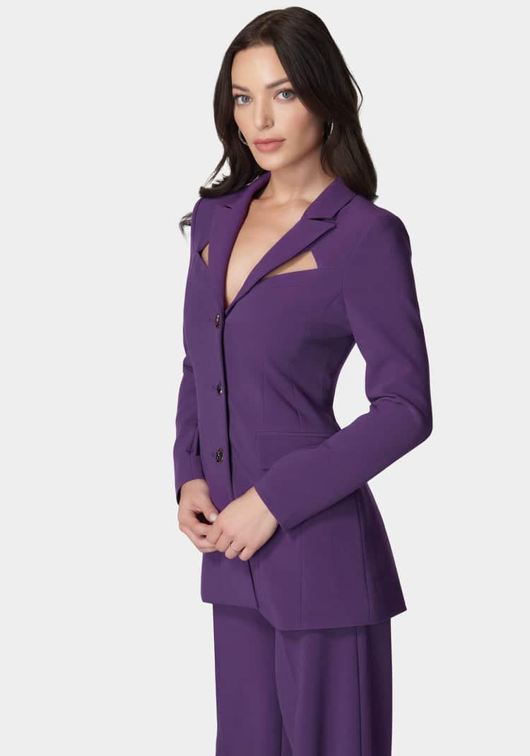 Woven Twill Cut Out Tailored Jacket_107891_IMPERIAL PURPLE_02