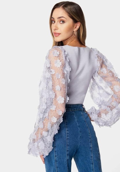 Embroidered Sleeves Square Neck Sweater_107904_LAVENDER FOG_03