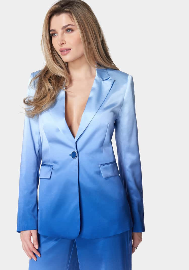 Ombre Satin Single Breasted Jacket_107948_Galactic Cobalt-Chambray Blue_01