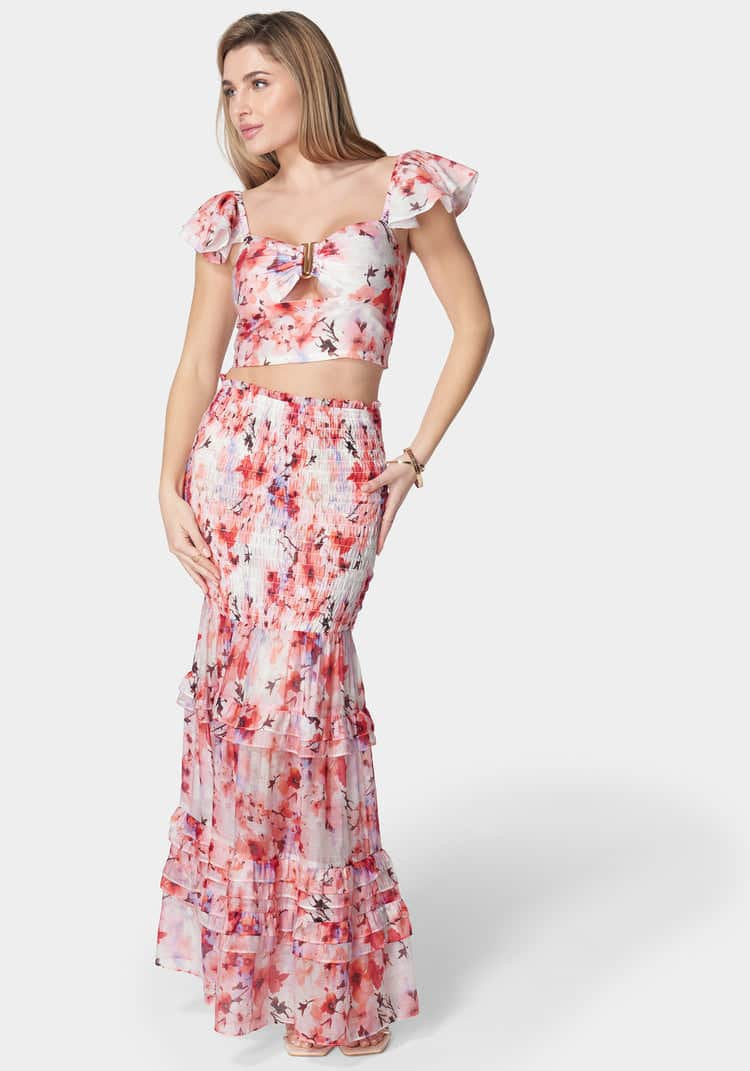 High Waist Smocked Ruffle Maxi Skirt_107959_River Blossom Print_02