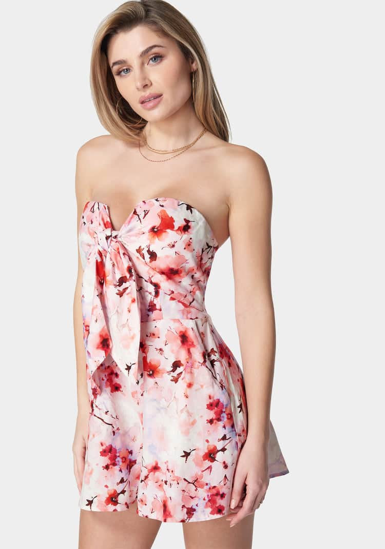 Printed Tie Front Romper_107962_River Blossom Print_02