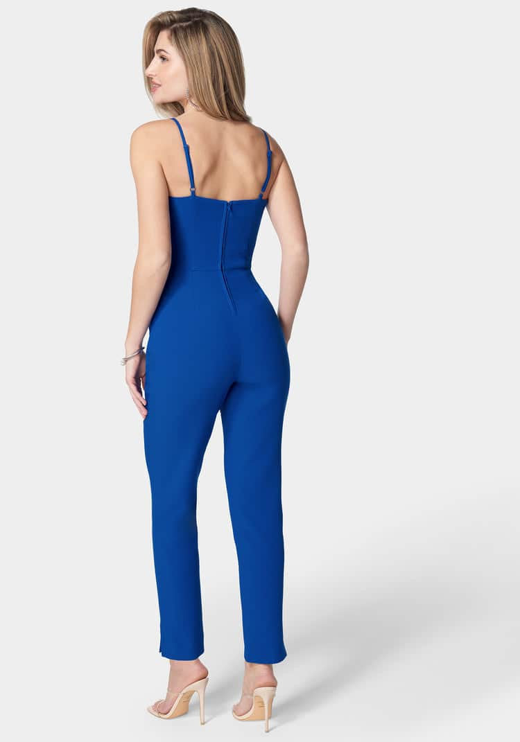 Lace Up Neckline Slim Leg Jumpsuit_107963_Galactic Cobalt_03