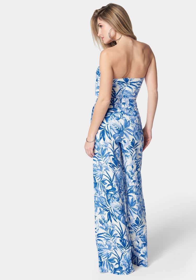 Linen Tie Front Ultra Wide Leg Jumpsuit_107964_Tropical Blue Print_03