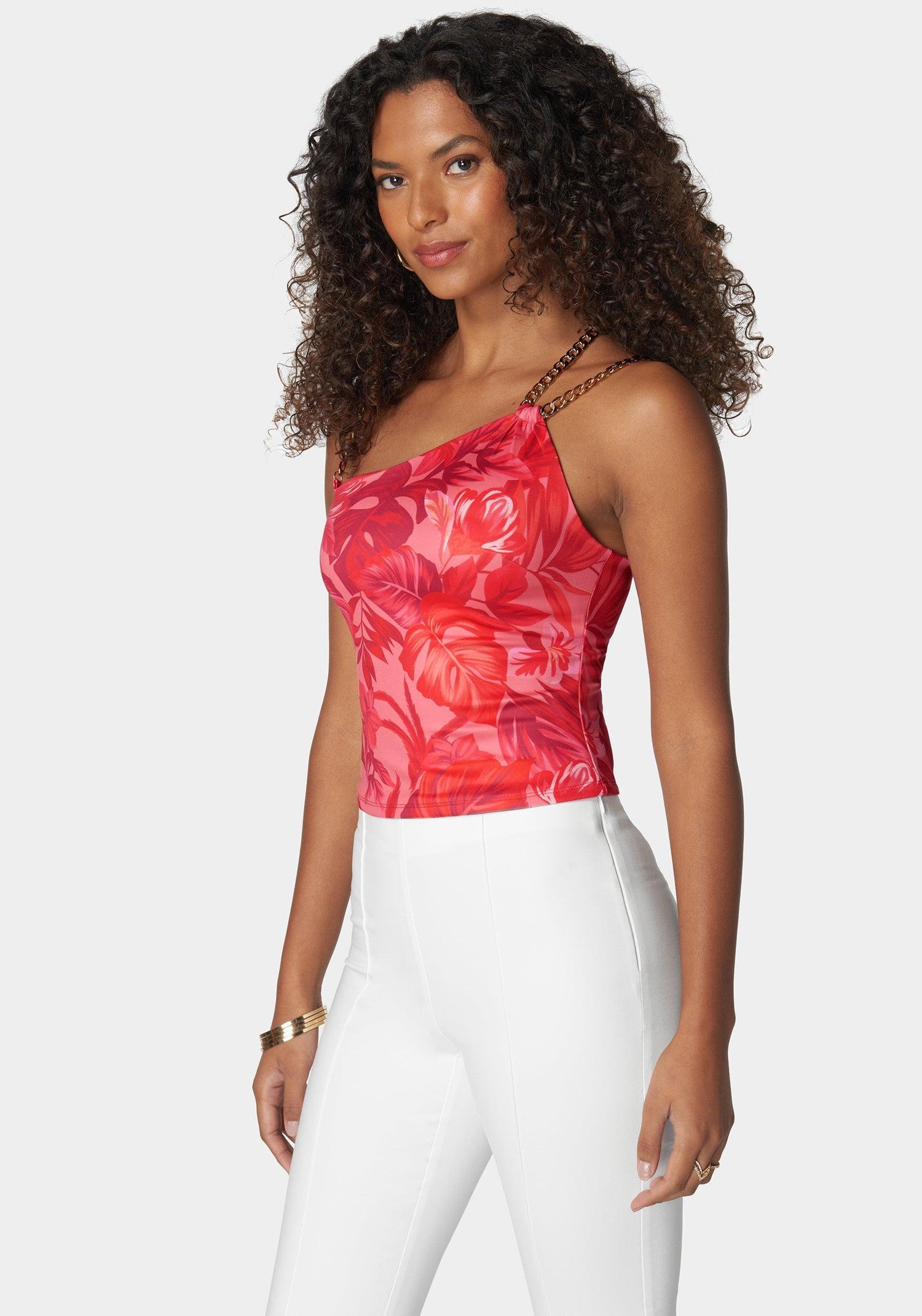 Printed Asymmetric Chain Knit Top_108013_Raspberry Tropics Print_02