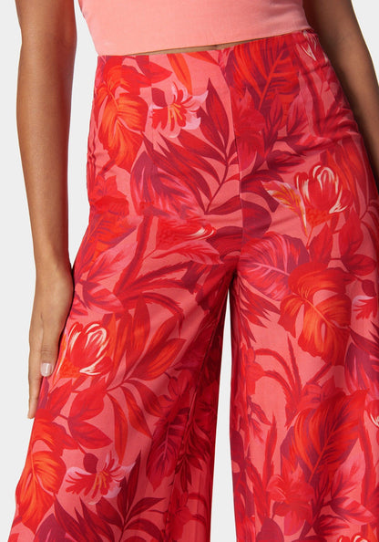 High Waist Ultra Wide Leg Pant_108028_Raspberry Tropics Print_04