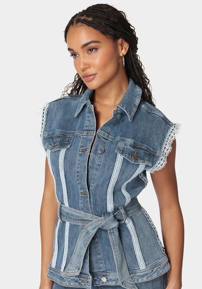 Semi Fitted Lace Applique Denim Vest_108039_River Blue Wash_04