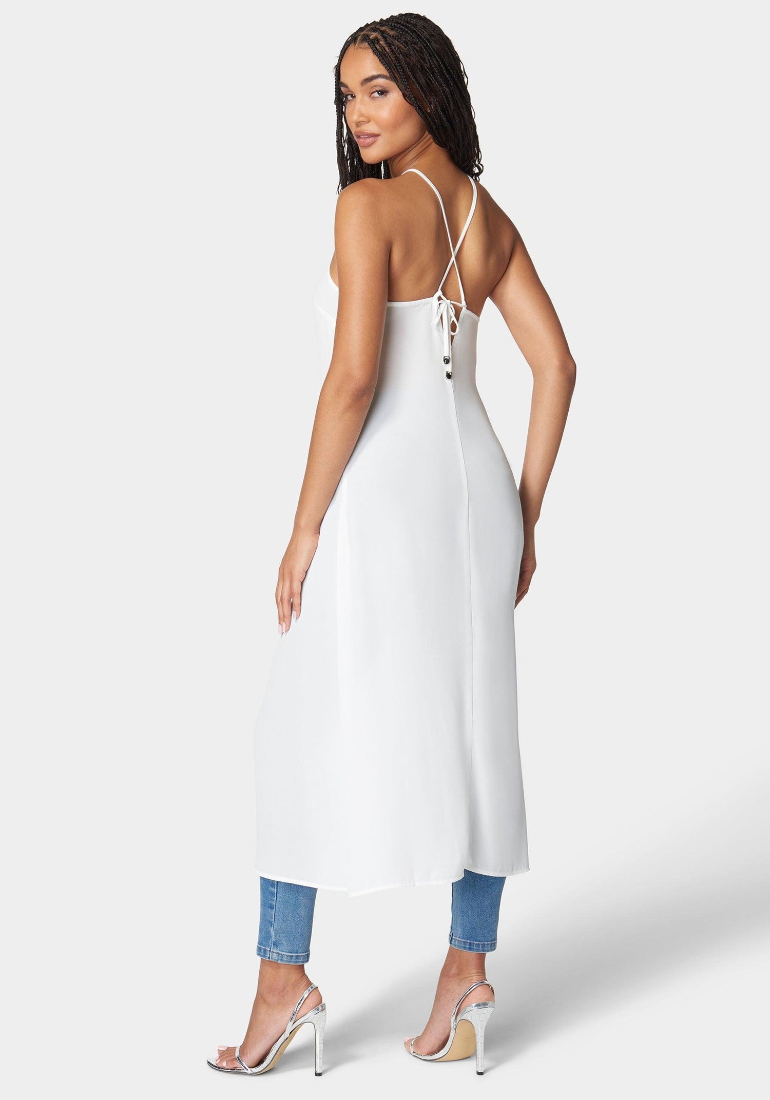 Neck Trim Slit Front Halter Top_108081_White Alyssum_04