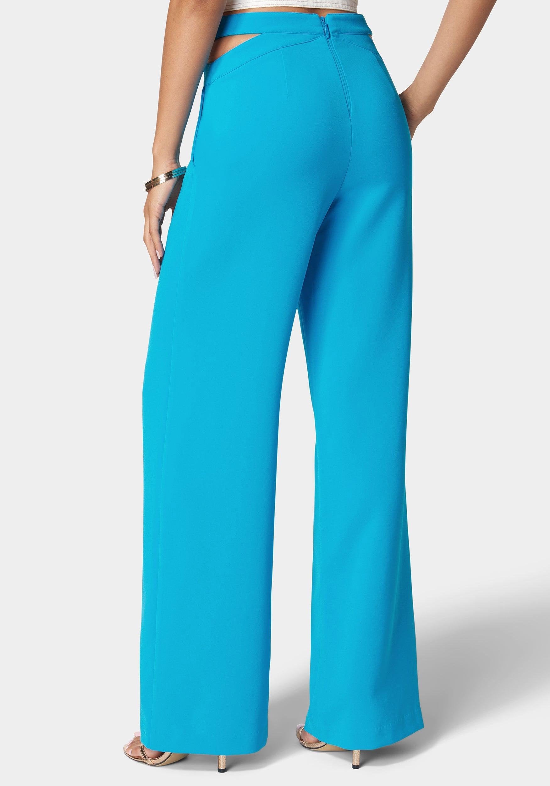 High Waist Side Cutout Trouser_108084_Blue Danube_04