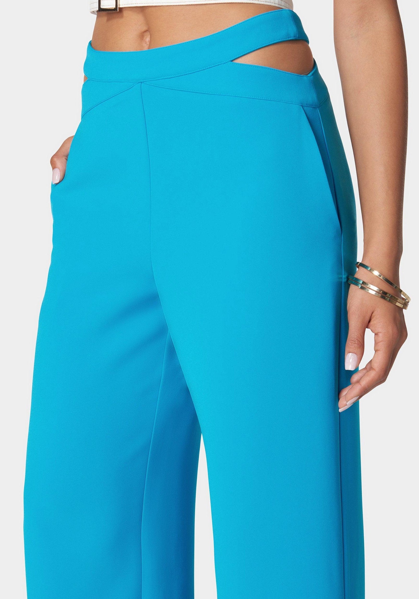 High Waist Side Cutout Trouser_108084_Blue Danube_05