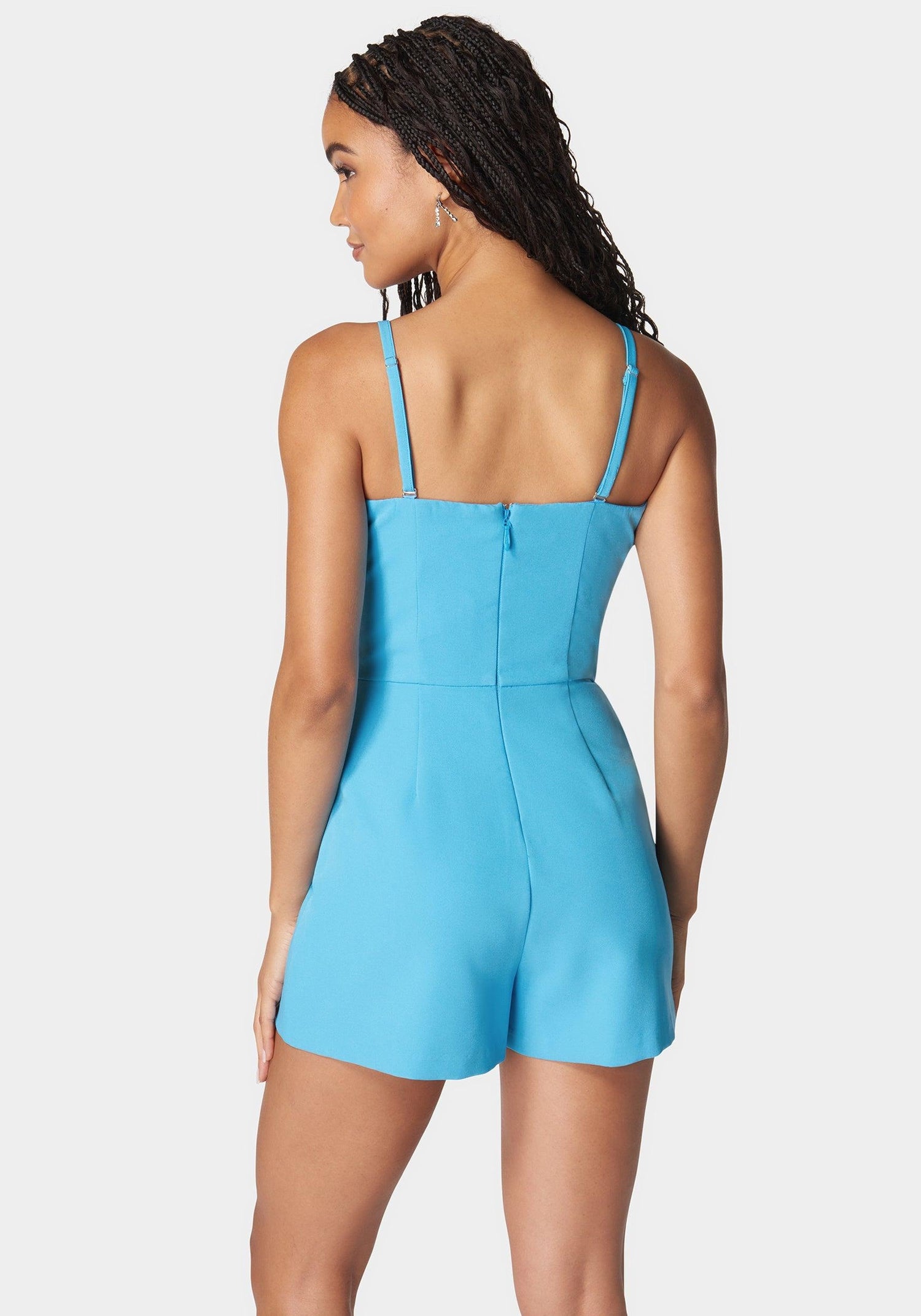 Strapless Deep V Neck Trim Romper_108089_Aquarius_03